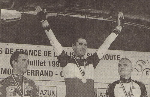 Podium des championnats de France de cyclisme 1998.