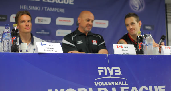 Conférence de presse en Ligue mondiale de volley.