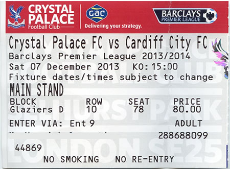 Billet de la rencontre Crystal Palace FC - Cardiff City